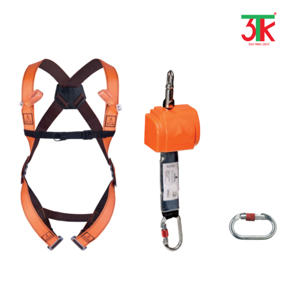 Bộ dụng cụ chống rơi với dây đai có hai tông màu và cuộn dây tự thu ELARA140