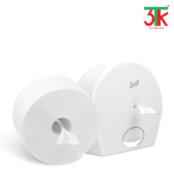 Hộp đựng giấy vệ sinh + Giấy vệ sinh 2 lớp Scott Control CenterPull Mã code: 7046 + 93723